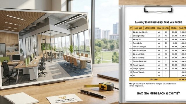 Đơn Giá Thiết Kế Nội Thất Văn Phòng Mới Nhất [Cập Nhật 2026]