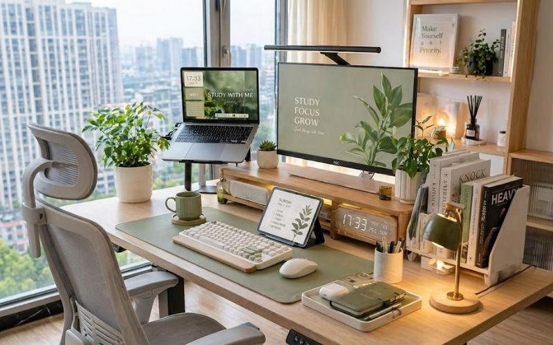 trang trí bàn làm việc văn phòng