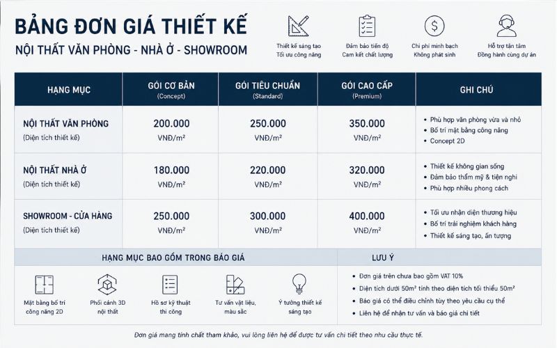 đơn giá thiết kế
